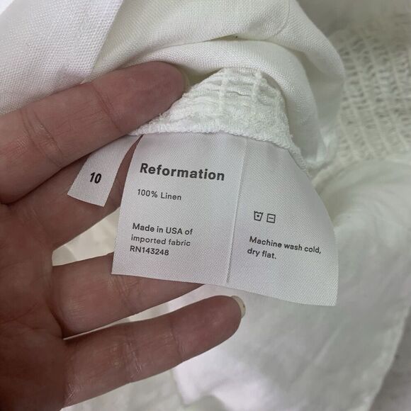 Reformation Miami Corset Linen Dress Womens Size 10 White $248 - Picture 11 of 13